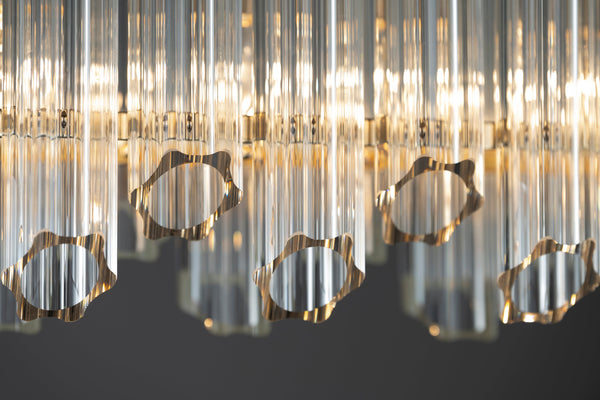 GLISTENING GLASS GRID CHANDELIER