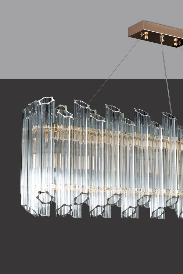 GLISTENING GLASS GRID CHANDELIER
