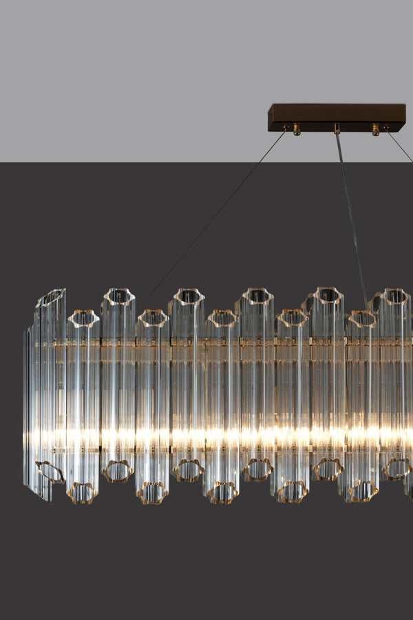 GLISTENING GLASS GRID CHANDELIER