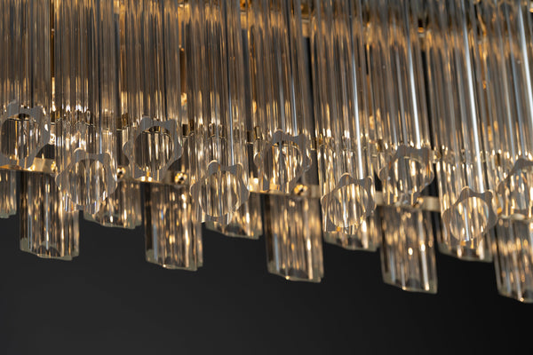 GLISTENING GLASS GRID CHANDELIER