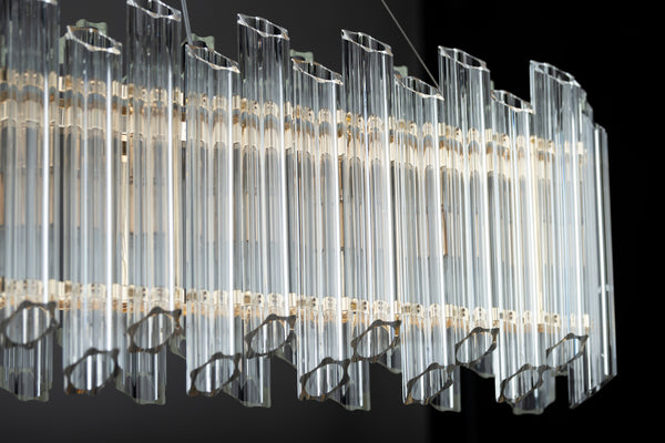 GLISTENING GLASS GRID CHANDELIER